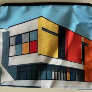 kleurrijke etui. Architectonische look. Bauhaus.